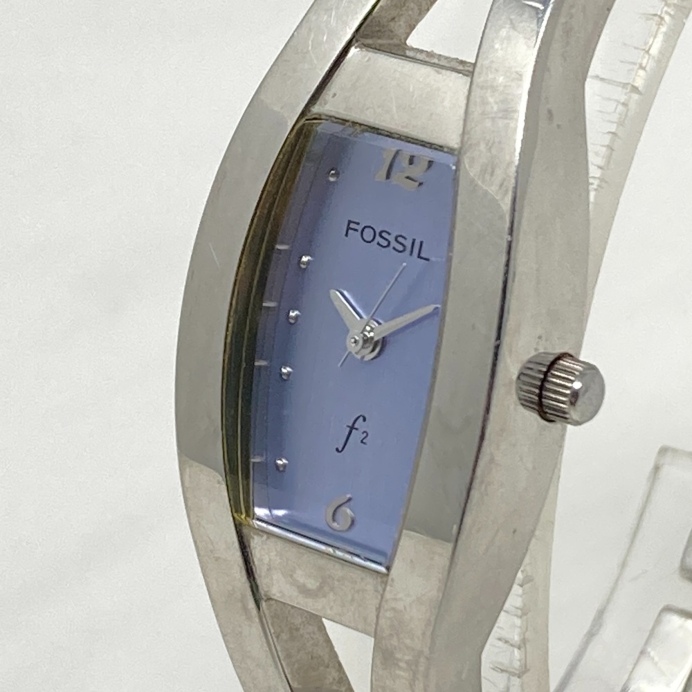 Fossil F2 Watch Women 19mm Silver Tone Blue Dial ES-9315 30M New Battery 6.75"